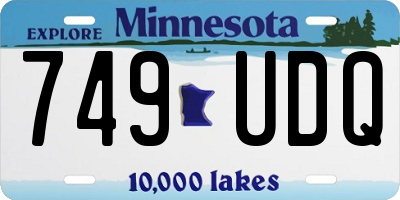 MN license plate 749UDQ