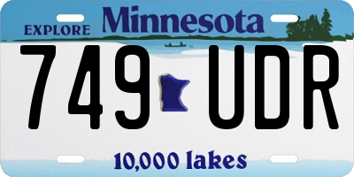 MN license plate 749UDR