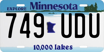 MN license plate 749UDU