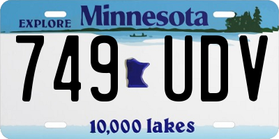 MN license plate 749UDV