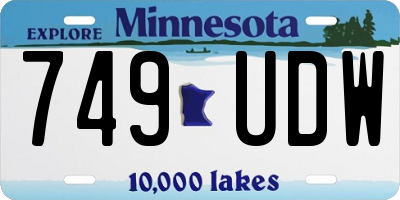 MN license plate 749UDW