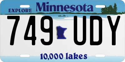 MN license plate 749UDY