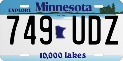 MN license plate 749UDZ