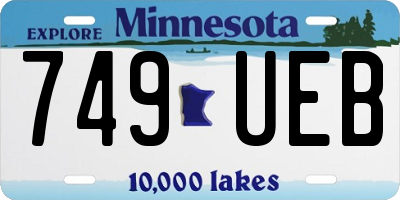 MN license plate 749UEB