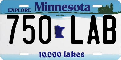 MN license plate 750LAB