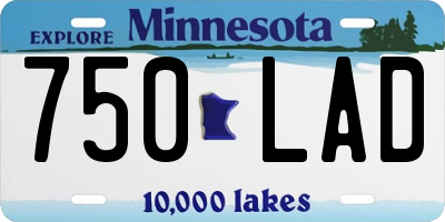 MN license plate 750LAD