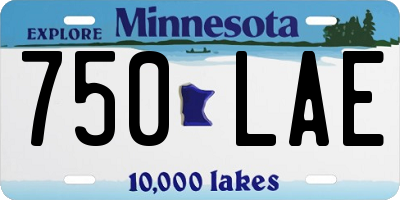 MN license plate 750LAE