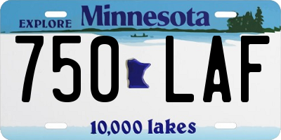 MN license plate 750LAF