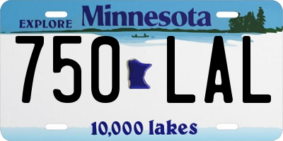 MN license plate 750LAL