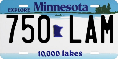 MN license plate 750LAM