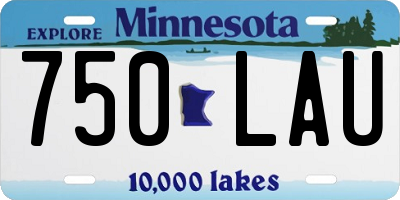 MN license plate 750LAU