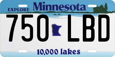 MN license plate 750LBD