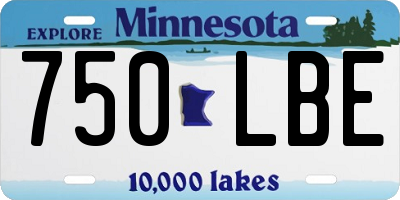MN license plate 750LBE