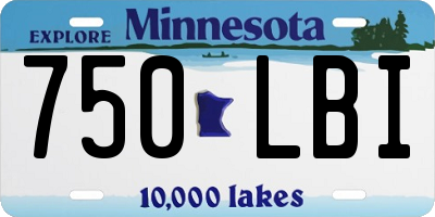 MN license plate 750LBI