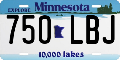 MN license plate 750LBJ