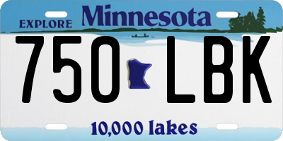 MN license plate 750LBK