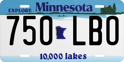 MN license plate 750LBO