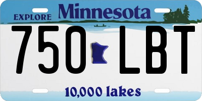 MN license plate 750LBT