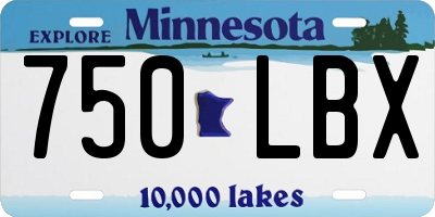 MN license plate 750LBX