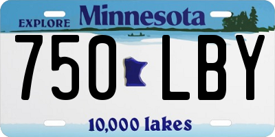 MN license plate 750LBY