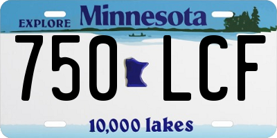 MN license plate 750LCF