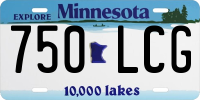 MN license plate 750LCG