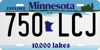 MN license plate 750LCJ