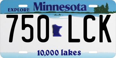 MN license plate 750LCK