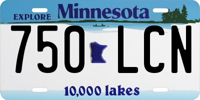MN license plate 750LCN