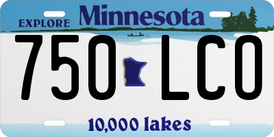 MN license plate 750LCO
