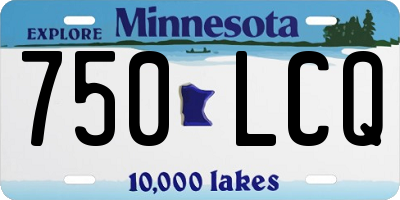 MN license plate 750LCQ