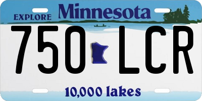 MN license plate 750LCR