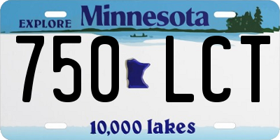 MN license plate 750LCT