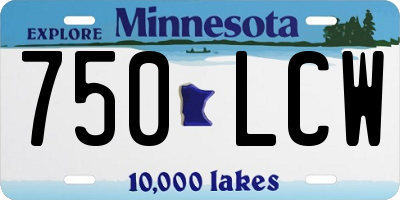 MN license plate 750LCW