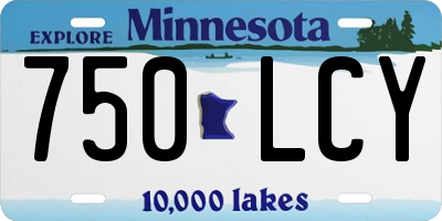 MN license plate 750LCY