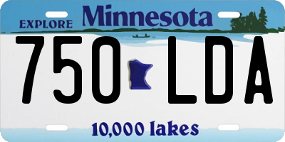 MN license plate 750LDA