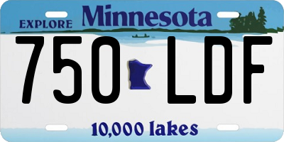 MN license plate 750LDF