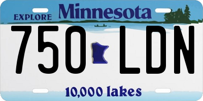 MN license plate 750LDN