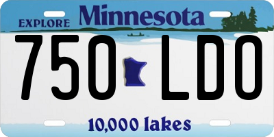 MN license plate 750LDO