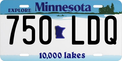MN license plate 750LDQ