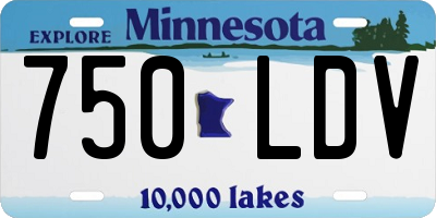 MN license plate 750LDV