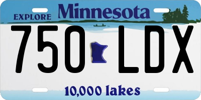 MN license plate 750LDX