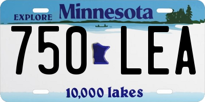 MN license plate 750LEA