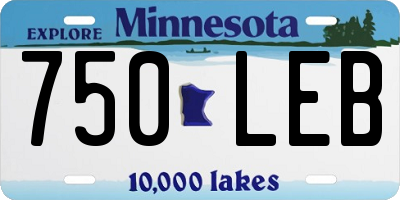 MN license plate 750LEB