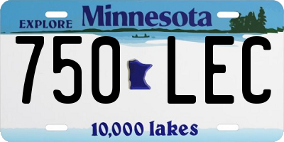 MN license plate 750LEC