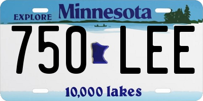 MN license plate 750LEE
