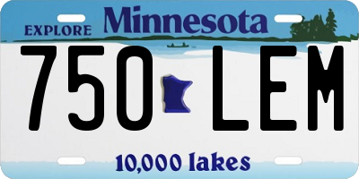 MN license plate 750LEM