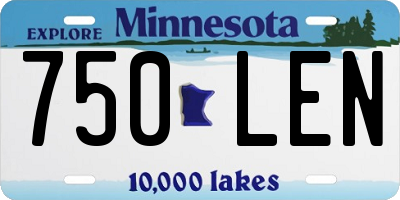 MN license plate 750LEN