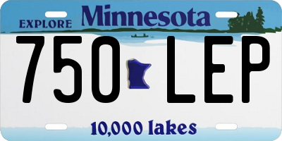 MN license plate 750LEP