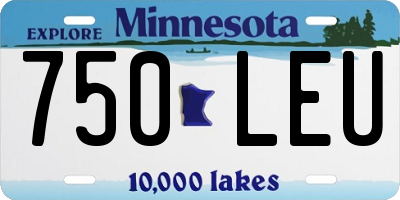 MN license plate 750LEU